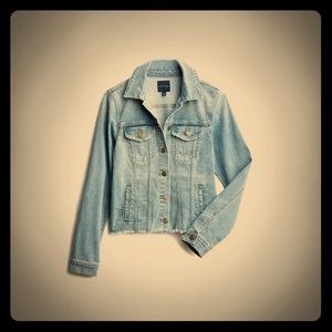 JUST USA Frayed Hem Denim Jacket NWT Size S
